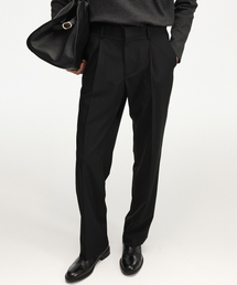 Wool Blend Comfort Semi-Wide Pants (Black) TNPA6F105BK
