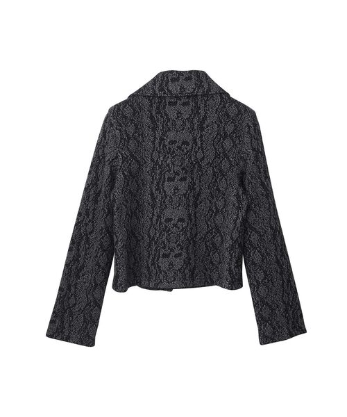 HYSTERIC GLAMOUR(ヒステリックグラマー)の「SKULL PYTHON柄 ジャンパー(その他アウター・レディース・チャコールグレー/ピンク系その他・FREE)」の6枚目の写真