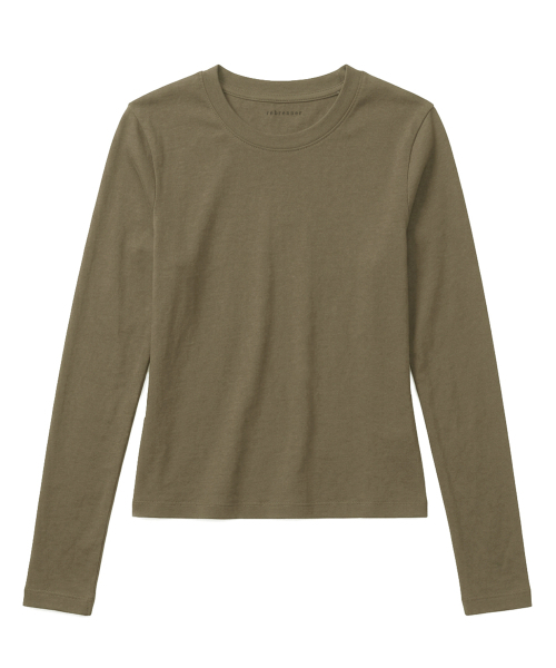 REBRENNER(リブレンナー)の「50 ムード スリムフィット クロップドロングスリーブ ブラウン(Tシャツ/カットソー・レディース・その他・FREE)」の17枚目の写真