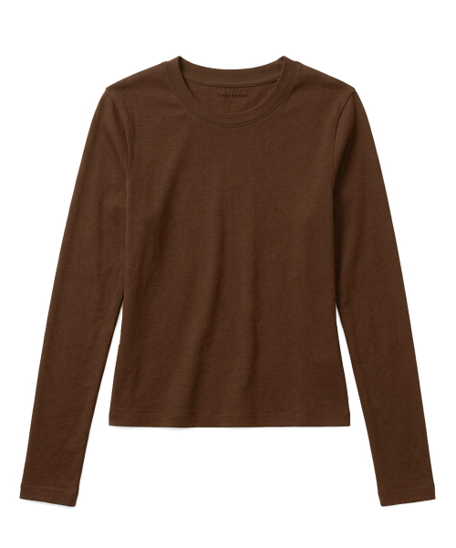 REBRENNER(リブレンナー)の「50 ムード スリムフィット クロップドロングスリーブ ブラウン(Tシャツ/カットソー・レディース・その他・FREE)」の18枚目の写真