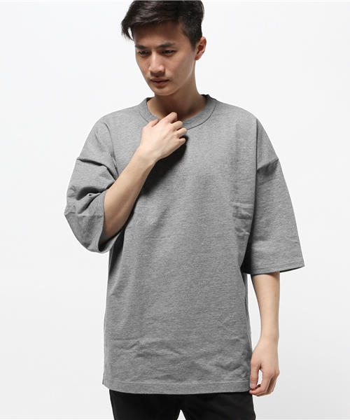 Lui's（ルイス）の「Lui's(ルイス) 空紡糸7分袖BIGTシャツ（Tシャツ/カットソー・メンズ・オフホワイト/ブラック/グレー・FREE）」の3枚目の写真