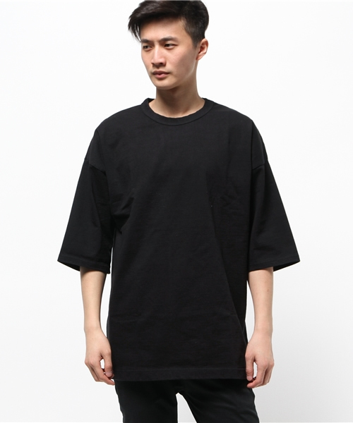 Lui's（ルイス）の「Lui's(ルイス) 空紡糸7分袖BIGTシャツ（Tシャツ/カットソー・メンズ・オフホワイト/ブラック/グレー・FREE）」の2枚目の写真