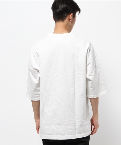 Lui's（ルイス）の「Lui's(ルイス) 空紡糸7分袖BIGTシャツ（Tシャツ/カットソー・メンズ・オフホワイト/ブラック/グレー・FREE）」の5枚目の写真