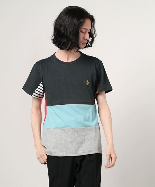 ALDIES(アールディーズ)の「Revolver T ボーダー 切り替え デザインT(Tシャツ/カットソー・メンズ・その他2/その他1/その他4/その他3・LARGE/SMALL/MEDIUM/X-LARGE)」の2枚目の写真