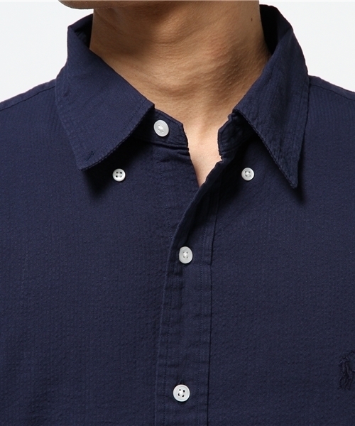 POLO RALPH LAUREN(ポロ ラルフ ローレン)の「スリム コットン シアサッカー シャツ(シャツ/ブラウス・メンズ・ネイビー/ホワイト・SMALL/LARGE/MEDIUM/X-LARGE/X-SMALL)」の5枚目の写真