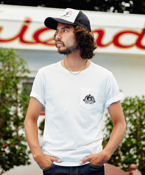 HYSTERIC GLAMOUR（ヒステリックグラマー）の「SECRET SERVICE pt ポケ付 T-SH（Tシャツ/カットソー・メンズ・ホワイト/インディゴブルー/トップグレー・SMALL/MEDIUM/LARGE/X-LARGE）」の2枚目の写真