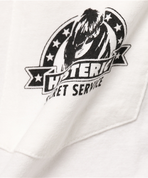 HYSTERIC GLAMOUR（ヒステリックグラマー）の「SECRET SERVICE pt ポケ付 T-SH（Tシャツ/カットソー・メンズ・ホワイト/インディゴブルー/トップグレー・SMALL/MEDIUM/LARGE/X-LARGE）」の12枚目の写真