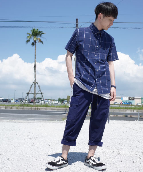 rovtski(ロフトスキー)の「ストレッチサテンカーゴクロップドパンツ(カーゴパンツ・メンズ・ベージュ/カーキ/ホワイト/ネイビー・MEDIUM/LARGE)」の16枚目の写真