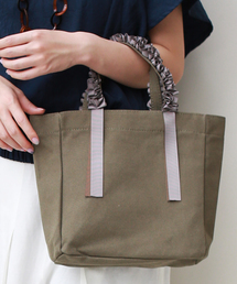 REAL CUBE | グログランリボンフリルハンドルトートバッグ【Sサイズ】(トートバッグ)