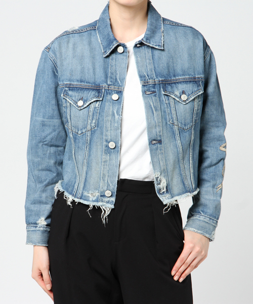 Denim & Supply Ralph Lauren（デニムアンドサプライラルフローレン）の「パッチド デニム ボーイフレンド ジャケット（デニムジャケット・レディース・ブルー系9・LARGE/X-SMALL/SMALL/MEDIUM）」の8枚目の写真