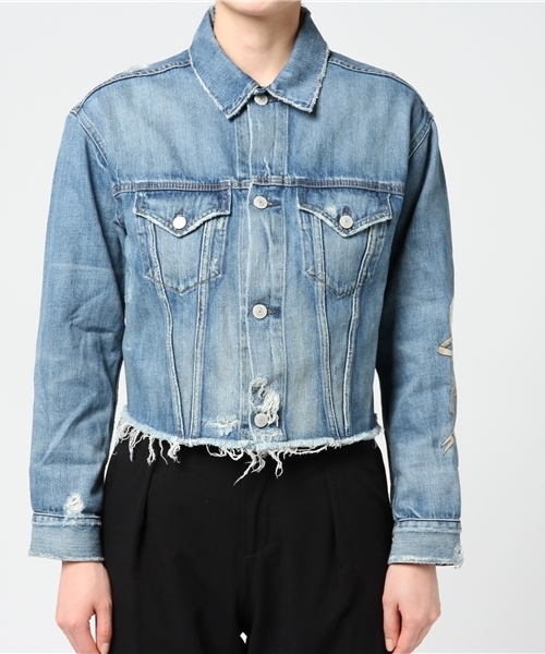 Denim & Supply Ralph Lauren（デニムアンドサプライラルフローレン）の「パッチド デニム ボーイフレンド ジャケット（デニムジャケット・レディース・ブルー系9・LARGE/X-SMALL/SMALL/MEDIUM）」の9枚目の写真