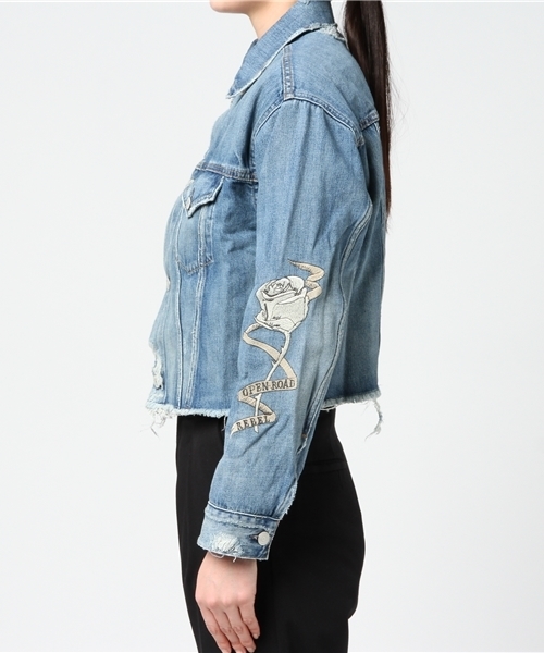 Denim & Supply Ralph Lauren（デニムアンドサプライラルフローレン）の「パッチド デニム ボーイフレンド ジャケット（デニムジャケット・レディース・ブルー系9・LARGE/X-SMALL/SMALL/MEDIUM）」の10枚目の写真