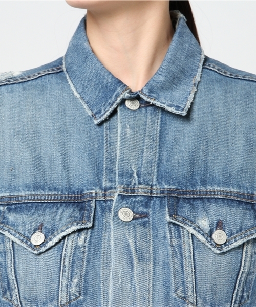 Denim & Supply Ralph Lauren（デニムアンドサプライラルフローレン）の「パッチド デニム ボーイフレンド ジャケット（デニムジャケット・レディース・ブルー系9・LARGE/X-SMALL/SMALL/MEDIUM）」の12枚目の写真