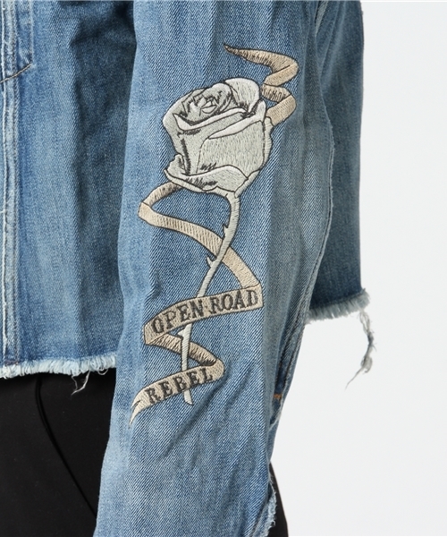 Denim & Supply Ralph Lauren（デニムアンドサプライラルフローレン）の「パッチド デニム ボーイフレンド ジャケット（デニムジャケット・レディース・ブルー系9・LARGE/X-SMALL/SMALL/MEDIUM）」の3枚目の写真