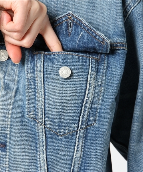 Denim & Supply Ralph Lauren（デニムアンドサプライラルフローレン）の「パッチド デニム ボーイフレンド ジャケット（デニムジャケット・レディース・ブルー系9・LARGE/X-SMALL/SMALL/MEDIUM）」の4枚目の写真