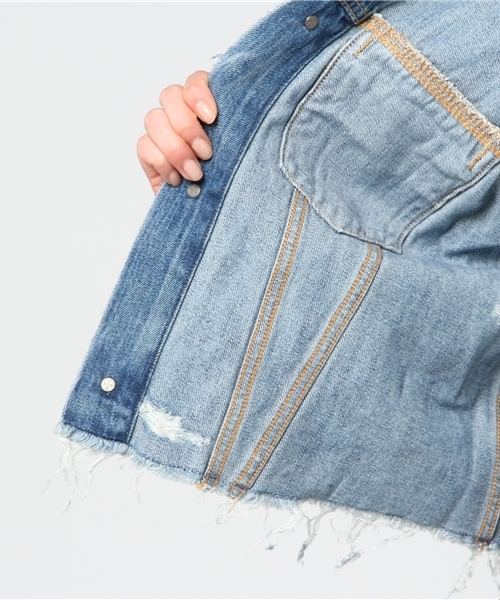 Denim & Supply Ralph Lauren（デニムアンドサプライラルフローレン）の「パッチド デニム ボーイフレンド ジャケット（デニムジャケット・レディース・ブルー系9・LARGE/X-SMALL/SMALL/MEDIUM）」の5枚目の写真