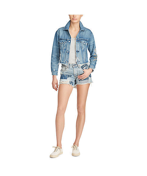 Denim & Supply Ralph Lauren（デニムアンドサプライラルフローレン）の「パッチド デニム ボーイフレンド ジャケット（デニムジャケット・レディース・ブルー系9・LARGE/X-SMALL/SMALL/MEDIUM）」の14枚目の写真