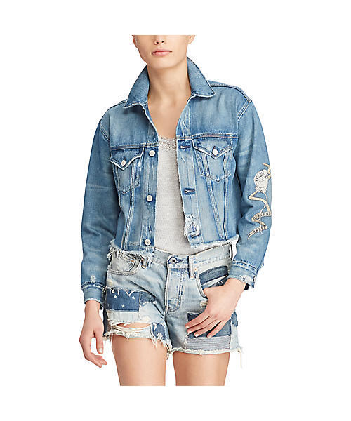 Denim & Supply Ralph Lauren（デニムアンドサプライラルフローレン）の「パッチド デニム ボーイフレンド ジャケット（デニムジャケット・レディース・ブルー系9・LARGE/X-SMALL/SMALL/MEDIUM）」の15枚目の写真