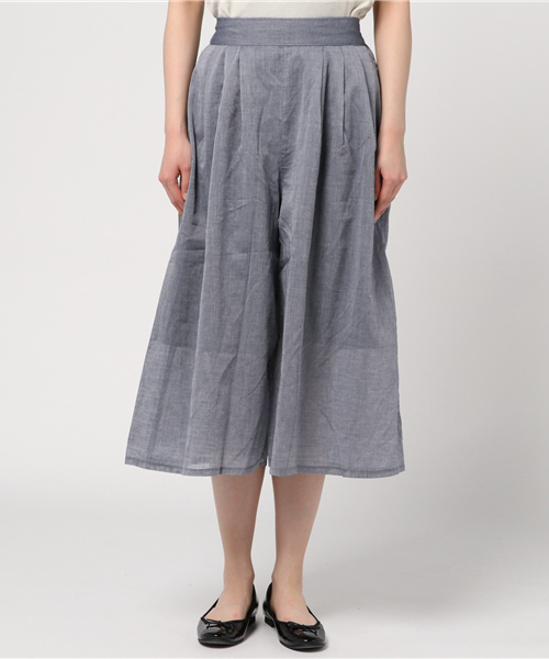 LBC（エルビーシー）の「リネンテイストタックガウチョパンツ             （その他パンツ・レディース・ネイビー/ベージュ/ブラック/グリーン・MEDIUM）」の5枚目の写真