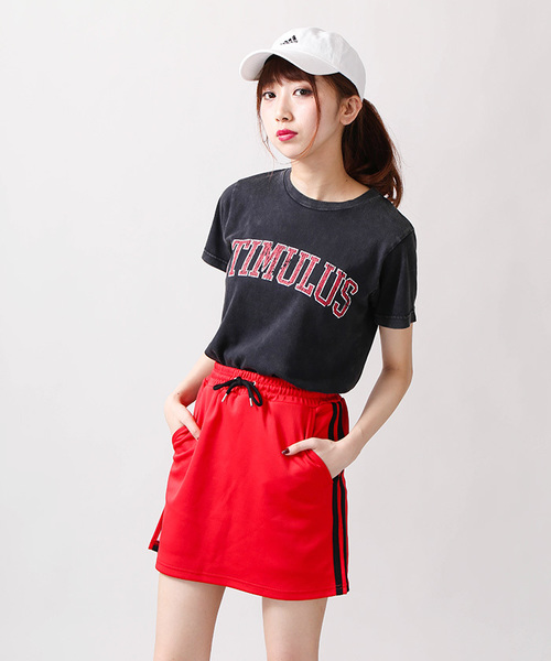 WEGO（ウィゴー）の「WEGO/サイドラインスリットジョグスカパン（スカート・レディース・サックスブルー/ライトピンク/ブラック/ホワイト/レッド/ブラック系その他・FREE）」の22枚目の写真