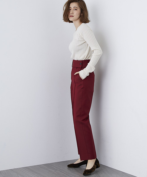 STUDIOUS（ステュディオス）の「ウォッシャブルクルーリブニット（ニット/セーター・レディース・ブラック/オフホワイト/ピンク/ブルー・FREE）」の18枚目の写真