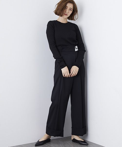 STUDIOUS（ステュディオス）の「ウォッシャブルクルーリブニット（ニット/セーター・レディース・ブラック/オフホワイト/ピンク/ブルー・FREE）」の14枚目の写真