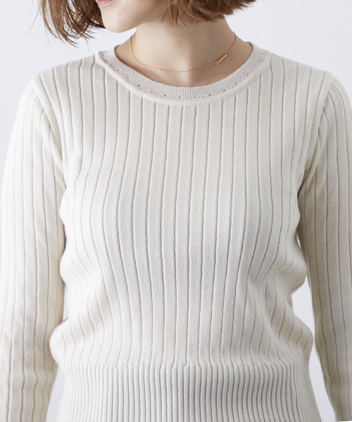 STUDIOUS（ステュディオス）の「ウォッシャブルクルーリブニット（ニット/セーター・レディース・ブラック/オフホワイト/ピンク/ブルー・FREE）」の19枚目の写真