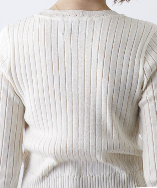 STUDIOUS（ステュディオス）の「ウォッシャブルクルーリブニット（ニット/セーター・レディース・ブラック/オフホワイト/ピンク/ブルー・FREE）」の15枚目の写真