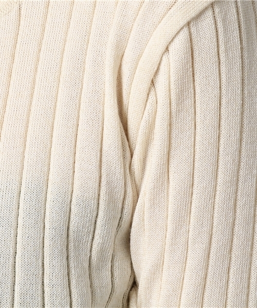 STUDIOUS（ステュディオス）の「ウォッシャブルクルーリブニット（ニット/セーター・レディース・ブラック/オフホワイト/ピンク/ブルー・FREE）」の6枚目の写真