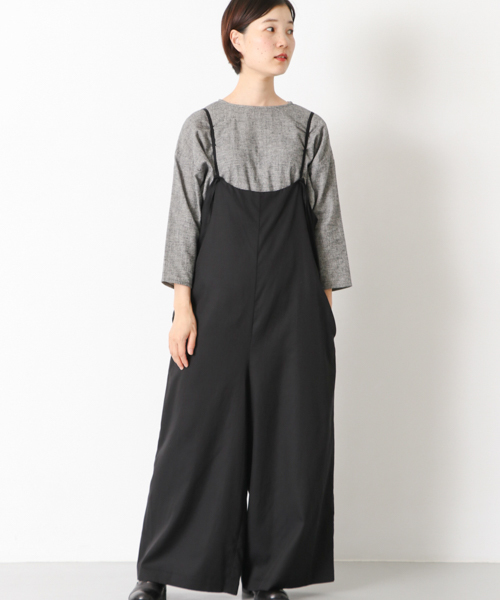 “かぐれ”コットンサロペット・チャコール かぐれ”コットンサロペット・チャコール