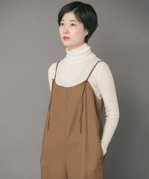 “かぐれ”コットンサロペット・キャメル かぐれ”コットンサロペット・キャメル