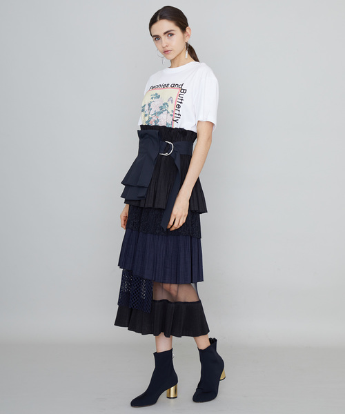 UNITED TOKYO（ユナイテッドトウキョウ）の「ホクサイフラワープリントTシャツ（Tシャツ/カットソー・レディース・ホワイト/ブラック・1）」の13枚目の写真