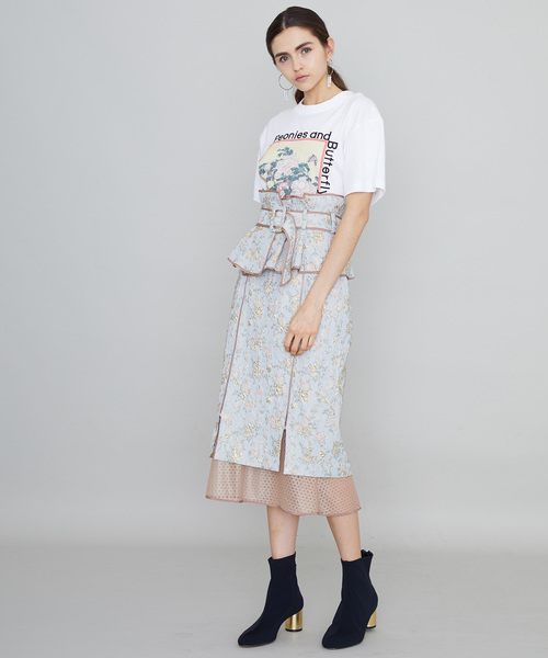 UNITED TOKYO（ユナイテッドトウキョウ）の「ホクサイフラワープリントTシャツ（Tシャツ/カットソー・レディース・ホワイト/ブラック・1）」の12枚目の写真