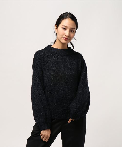 earth music&ecology（アースミュージックアンドエコロジー）の「・ブークレラメニットプルオーバー（ニット/セーター・レディース・ライトグレー/ブラック/ラベンダー/ピンク/ネイビー/アイボリー・FREE）」の4枚目の写真