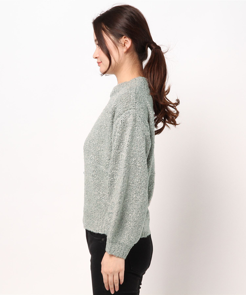 earth music&ecology（アースミュージックアンドエコロジー）の「・ブークレラメニットプルオーバー（ニット/セーター・レディース・ライトグレー/ブラック/ラベンダー/ピンク/ネイビー/アイボリー・FREE）」の8枚目の写真