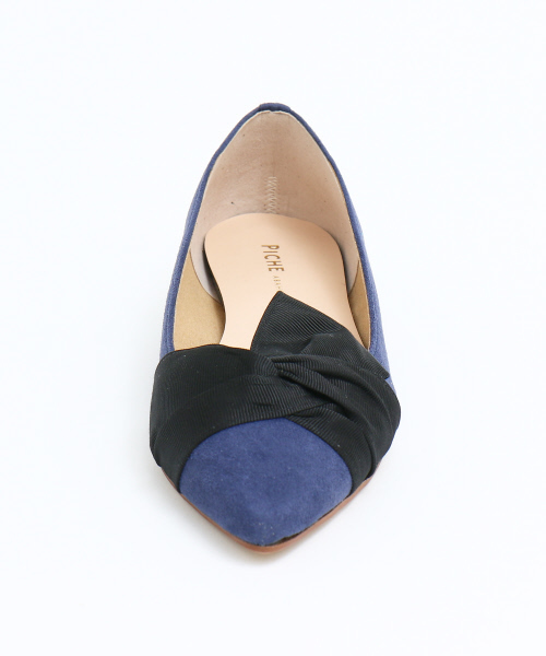 PICHE ABAHOUSE(ピシェ アバハウス)の「【WEB別注】リボンフラットパンプス(パンプス・レディース・その他/ピンク/ベージュ/ネイビー・35/36/37/38/39)」の7枚目の写真