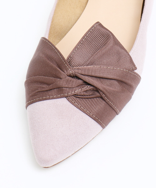 PICHE ABAHOUSE(ピシェ アバハウス)の「【WEB別注】リボンフラットパンプス(パンプス・レディース・その他/ピンク/ベージュ/ネイビー・35/36/37/38/39)」の14枚目の写真