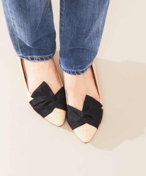PICHE ABAHOUSE(ピシェ アバハウス)の「【WEB別注】リボンフラットパンプス(パンプス・レディース・その他/ピンク/ベージュ/ネイビー・35/36/37/38/39)」の16枚目の写真