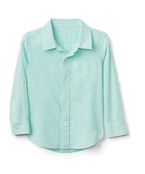 GAP（ギャップ）の「Gap コンバーチブルシャツ（リネン）（シャツ/ブラウス・キッズ・ホワイト/ライトグリーン・110cm/105cm/95cm/90cm/100cm/80ｃｍ）」の3枚目の写真