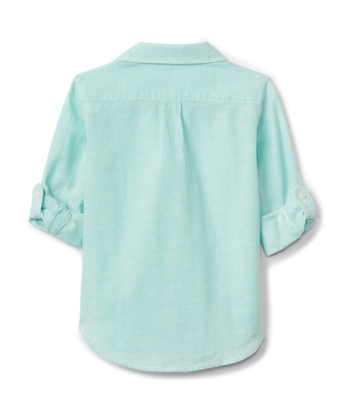 GAP（ギャップ）の「Gap コンバーチブルシャツ（リネン）（シャツ/ブラウス・キッズ・ホワイト/ライトグリーン・110cm/105cm/95cm/90cm/100cm/80ｃｍ）」の4枚目の写真