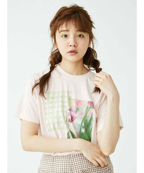 Merry Jenny メリージェニー の チューリップとチェックのtシャツ Tシャツ カットソー Wear