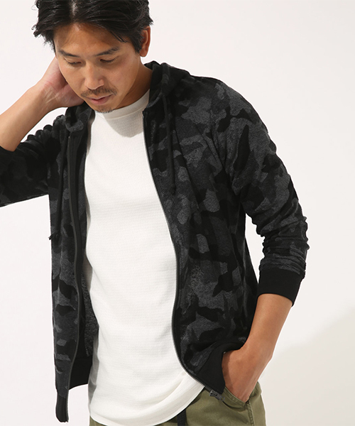 AZUL by moussy（アズールバイマウジー）の「カモパイルZIPパーカー（パーカー・メンズ・ダークネイビー/ブラック系その他・LARGE/MEDIUM/SMALL）」の18枚目の写真