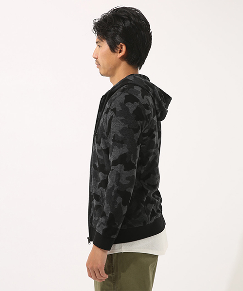 AZUL by moussy（アズールバイマウジー）の「カモパイルZIPパーカー（パーカー・メンズ・ダークネイビー/ブラック系その他・LARGE/MEDIUM/SMALL）」の14枚目の写真