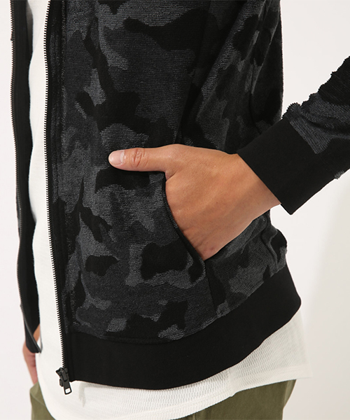 AZUL by moussy（アズールバイマウジー）の「カモパイルZIPパーカー（パーカー・メンズ・ダークネイビー/ブラック系その他・LARGE/MEDIUM/SMALL）」の11枚目の写真