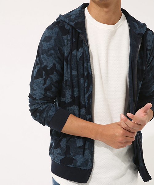 AZUL by moussy（アズールバイマウジー）の「カモパイルZIPパーカー（パーカー・メンズ・ダークネイビー/ブラック系その他・LARGE/MEDIUM/SMALL）」の10枚目の写真