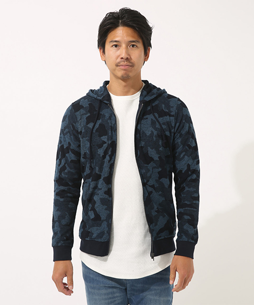 AZUL by moussy（アズールバイマウジー）の「カモパイルZIPパーカー（パーカー・メンズ・ダークネイビー/ブラック系その他・LARGE/MEDIUM/SMALL）」の7枚目の写真