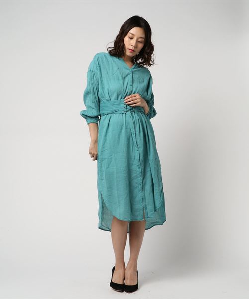 Goa ゴア の コットン楊柳ボリュームスリーブワンピース ワンピース Wear