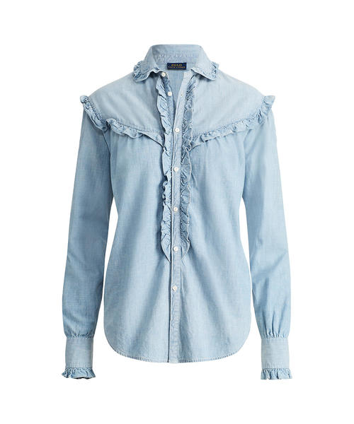 ポロラルフローレン ラッフル トリム デニム シャツ POLO RALPH LAUREN（ポロ ラルフ ローレン）の「ラッフルトリム デニム