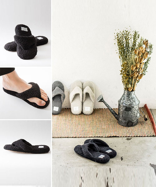 sarasa design(サラサデザイン)の「b2c パイルトングスリッパ 抗菌・防臭 Re New(ルームシューズ/スリッパ・レディース・チャコールグレー/ライトグレー/ブラック/インディゴブルー・S/M/L)」の11枚目の写真