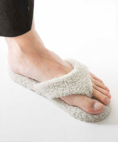 sarasa design(サラサデザイン)の「b2c パイルトングスリッパ 抗菌・防臭 Re New(ルームシューズ/スリッパ・レディース・チャコールグレー/ライトグレー/ブラック/インディゴブルー・S/M/L)」の7枚目の写真